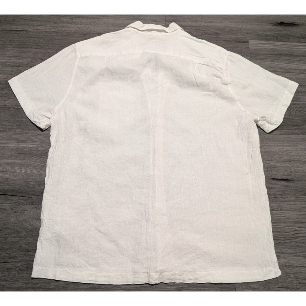 J.‎ Crew Men's White Linen Cotton Blend Button Down Short Sleeve Shirt Size XL - Picture 6 of 6